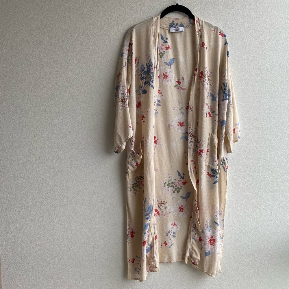 CJLA "Korie" Duster Cardigan Kimono, Floral. Carly Jean Los Angeles. Small.
